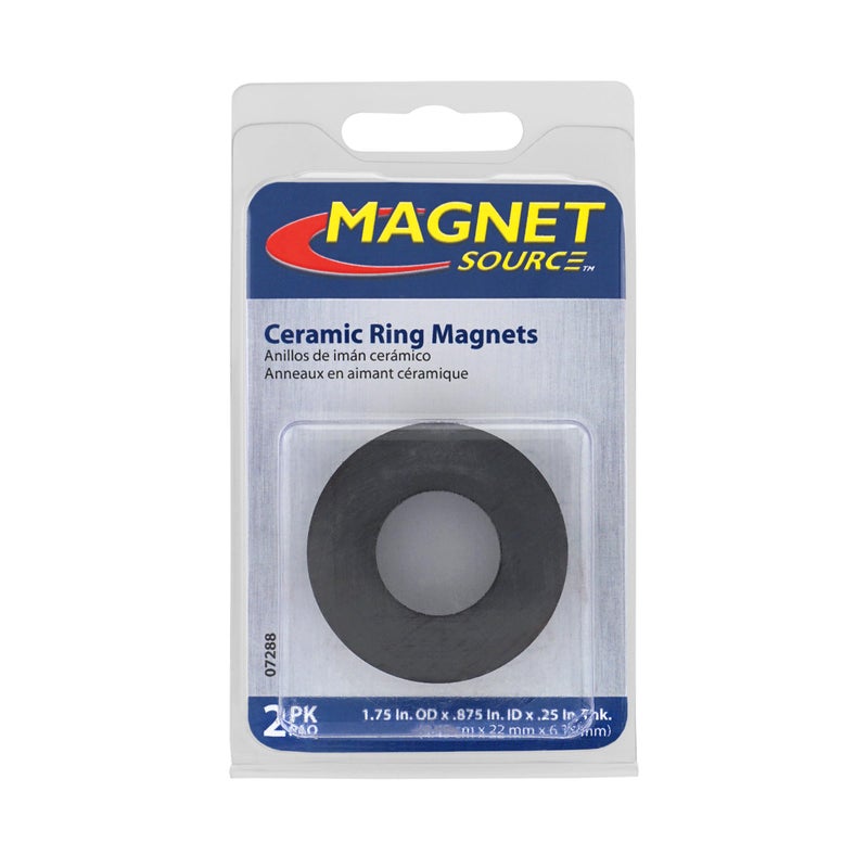 Master Magnetics Ceramic Ring Magnets - 1.75" Outer Diameter, 0.865" Inner Diameter, 0.225" Thick, Pack of 2, 07288 - Image 4